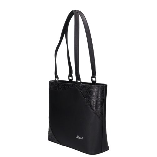 Karen rostbőr táska 1522 fekete új virág