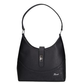 Karen D 658 fekete virág rostbőr női táska