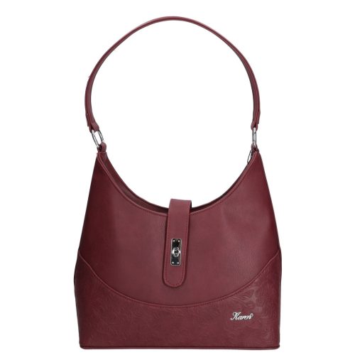 Karen D 658 bordó virág rostbőr női táska