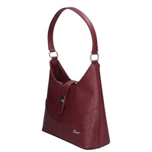 Karen D 658 bordó virág rostbőr női táska