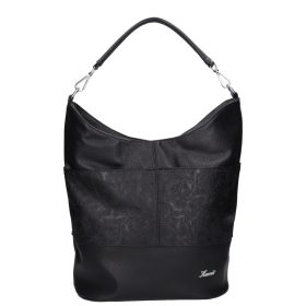 Karen rostbőr táska D 207 fekete virág új