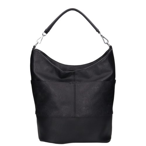 Karen rostbőr táska D 207 fekete virág új