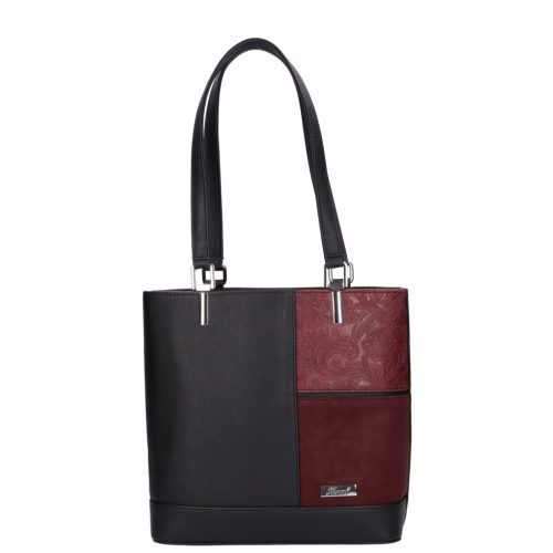 Karen rostbőr táska 1553 fekete bordó virág