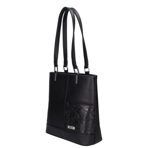 Karen rostbőr táska 1553 fekete új virág