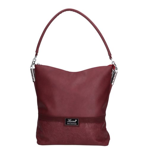 Karen 1337 bis bordó virág rostbőr női táska