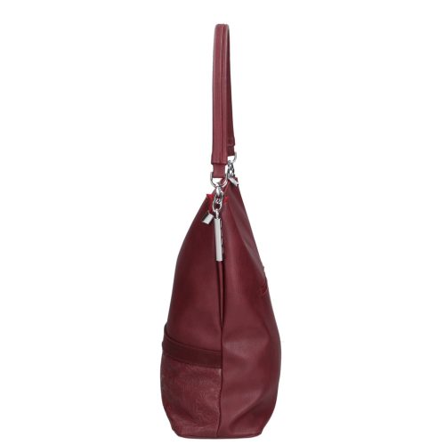 Karen 1337 bis bordó virág rostbőr női táska