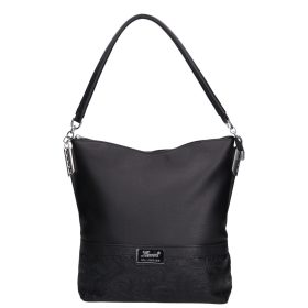 Karen 1337 bis fekete virág rostbőr női táska