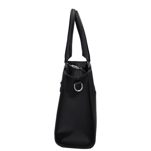 Chiara M 8043 fekete virág rostbőr női táska