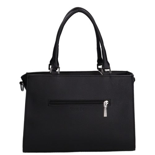 Chiara M 8043 fekete virág rostbőr női táska