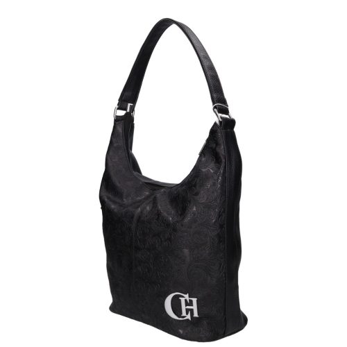 Chiara rostbőr táska L 354 fekete virág