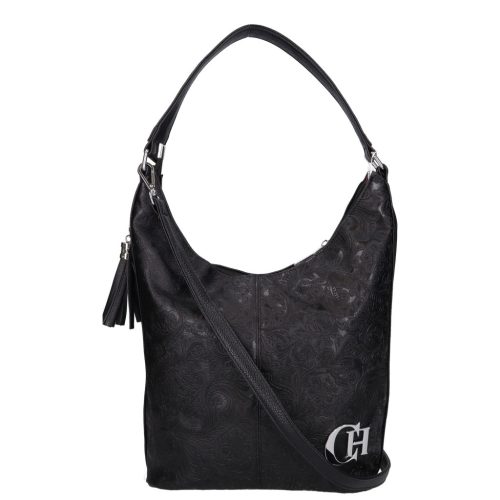 Chiara rostbőr táska L 354 fekete virág