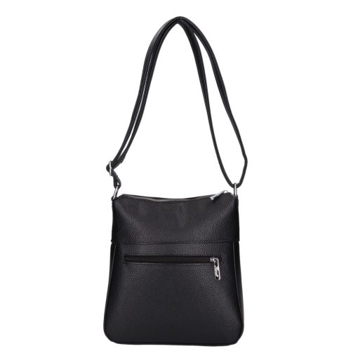 Karen 9504 fekete virágos rostbőr táska