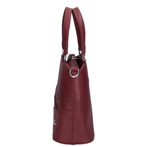 Karen D 565 bordó virág rostbőr női táska