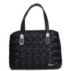 Karen 9537 fekete fonott rostbőr női táska