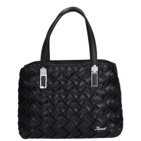 Karen 9537 fekete fonott rostbőr női táska