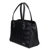 Karen 9537 fekete fonott rostbőr női táska