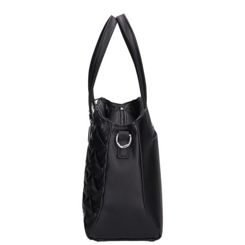 Karen 9537 fekete fonott rostbőr női táska