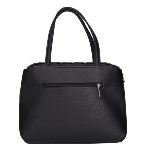 Karen 9537 fekete fonott rostbőr női táska