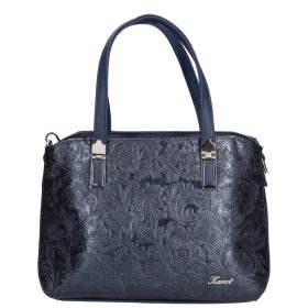 Karen 9537 kék virág rostbőr női táska