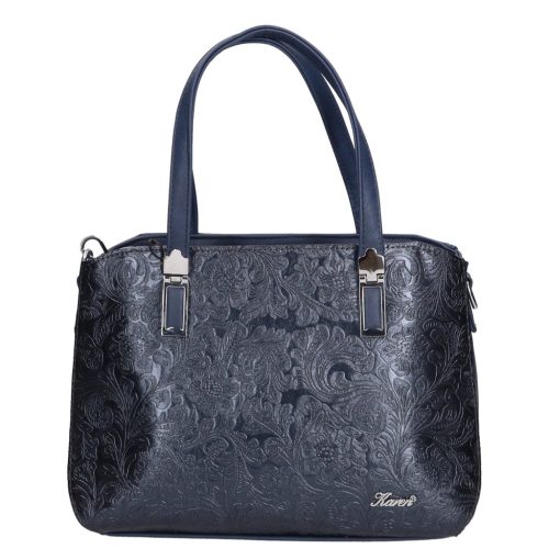 Karen 9537 kék virág rostbőr női táska