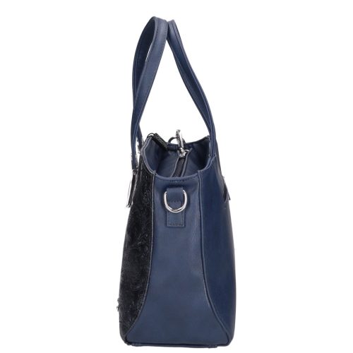 Karen 9537 kék virág rostbőr női táska