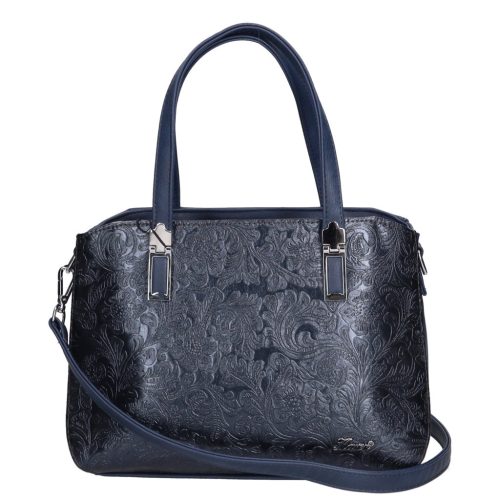 Karen 9537 kék virág rostbőr női táska