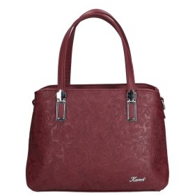 Karen 9537 bordó virág rostbőr női táska