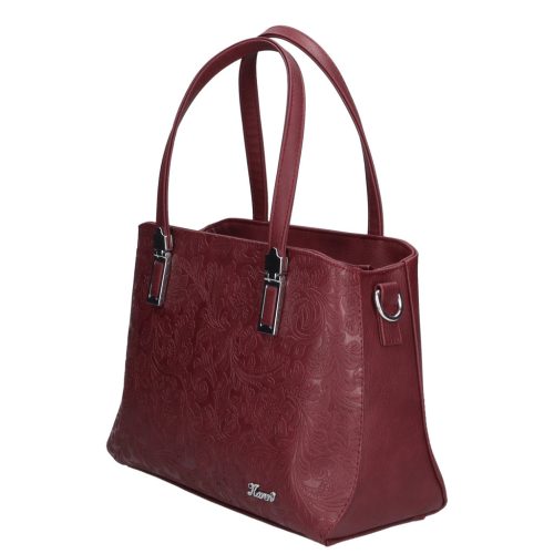 Karen 9537 bordó virág rostbőr női táska