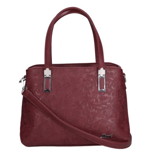 Karen 9537 bordó virág rostbőr női táska