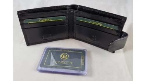 Charlotte 6268 fekete bőr kártyatartó