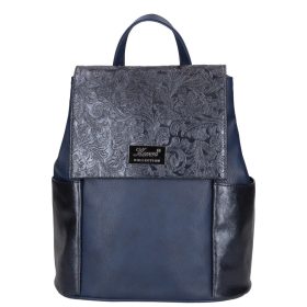 Karen 1698 kék virág rostbőr női táska