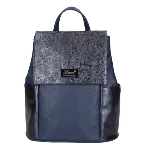 Karen 1698 kék virág rostbőr női táska