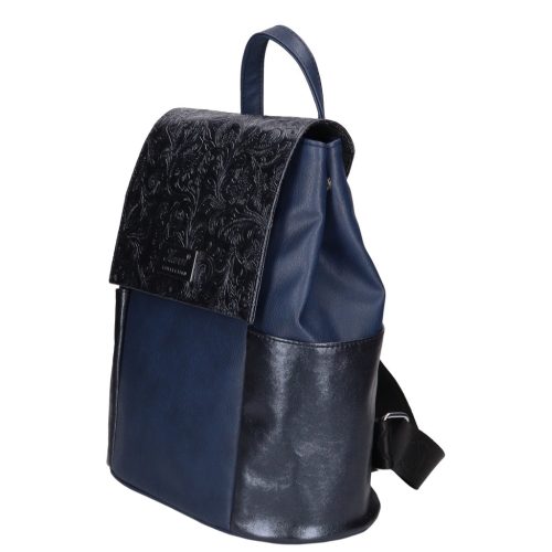 Karen 1698 kék virág rostbőr női táska