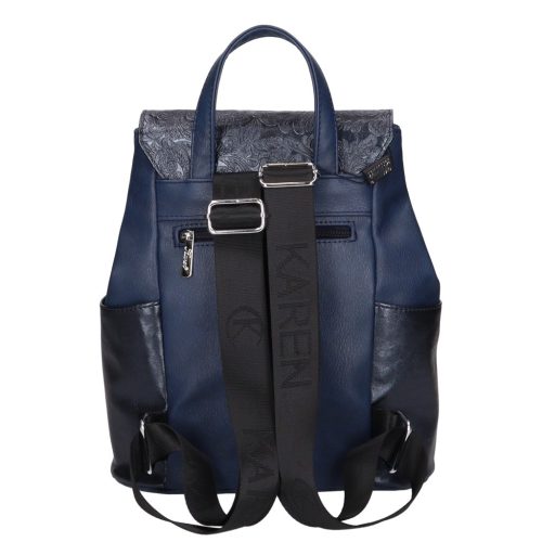 Karen 1698 kék virág rostbőr női táska