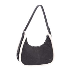 David Jones CM7754 fekete szőrme női válltáska