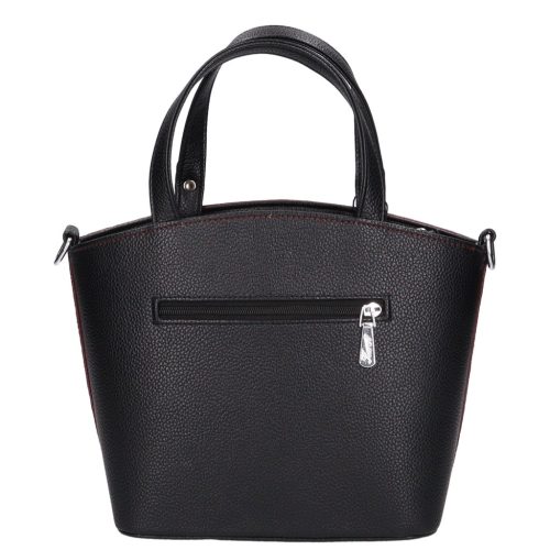 Karen 2390 fekete bordó virág rostbőr táska