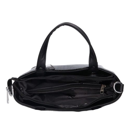 Karen 2390 fekete bordó virág rostbőr táska