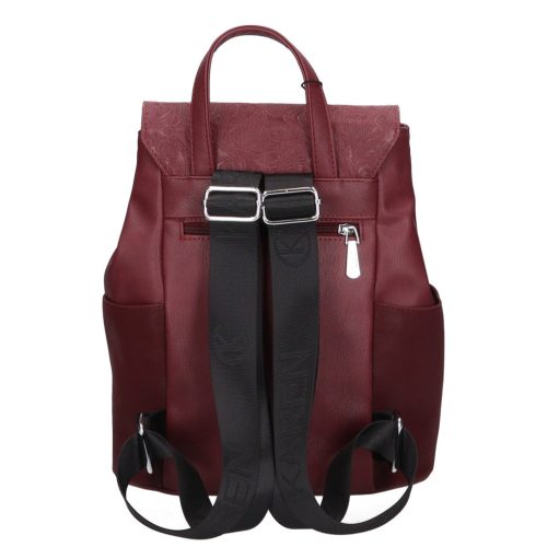 Karen 1698 bordó virág rostbőr táska