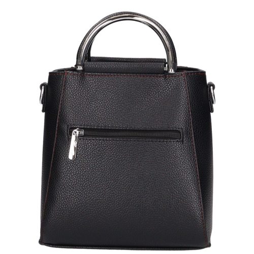 Karen 1680 fekete bordó virág rostbőr táska