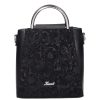 Karen 1680 fekete fekete virág rostbőr táska