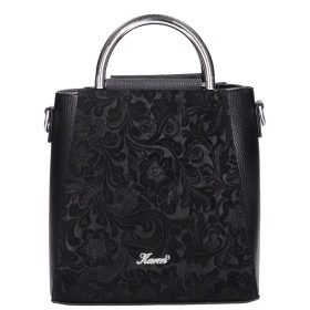 Karen 1680 fekete fekete virág rostbőr táska