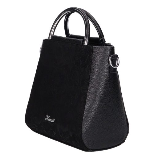 Karen 1680 fekete fekete virág rostbőr táska