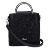 Karen 1680 fekete fekete virág rostbőr táska