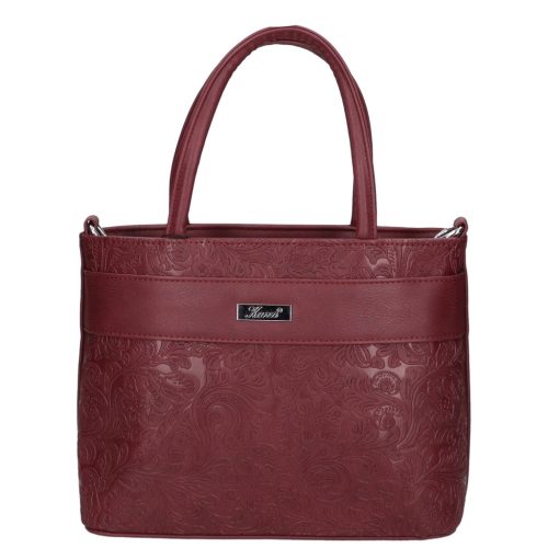 Karen 2518 bordó virág rostbőr táska