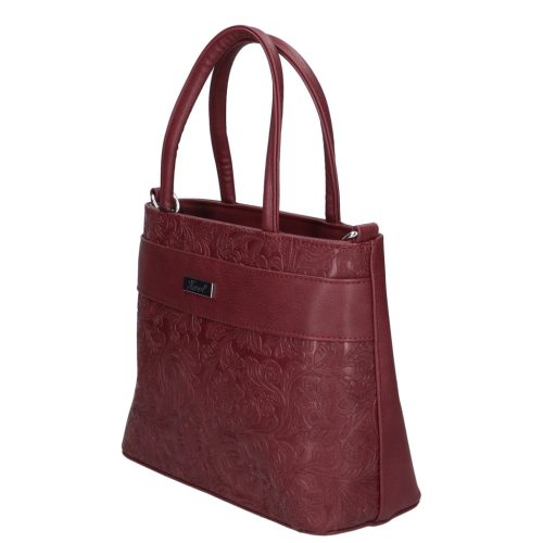 Karen 2518 bordó virág rostbőr táska