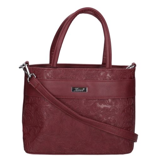 Karen 2518 bordó virág rostbőr táska