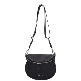 Karen KR 001D bis fekete virág rostbőr táska