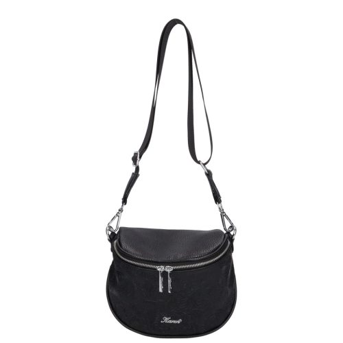 Karen KR 001D bis fekete virág rostbőr táska