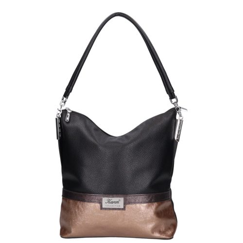 Karen 1337 bis fekete bronz rostbőr táska