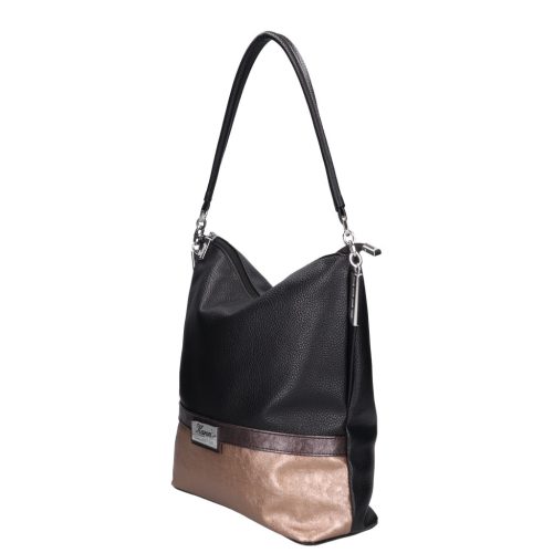 Karen 1337 bis fekete bronz rostbőr táska